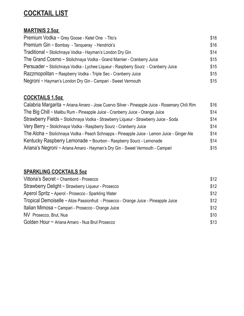 36 Riverside Menu Regular Menu